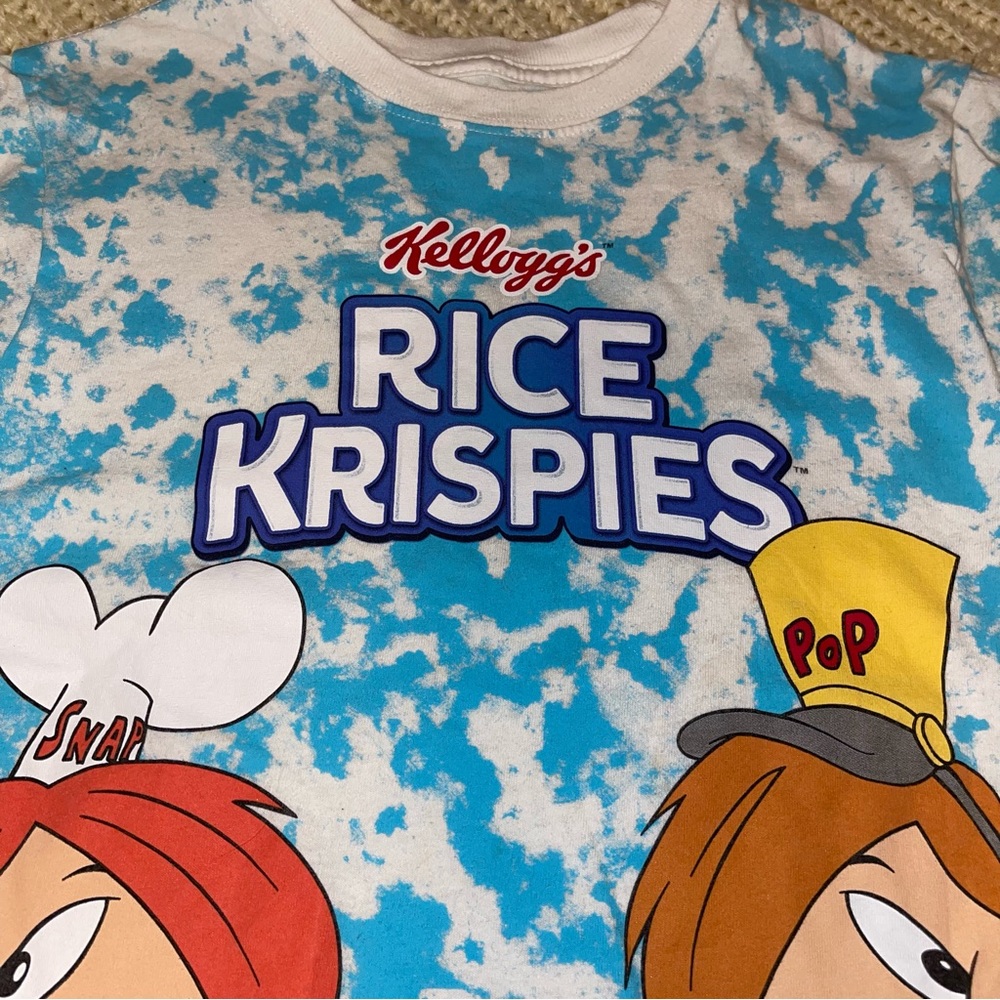 Kellogg’s Rice Crispy Snap Crackle Pop Short Sleeve T-Shirt Size 5/6 Blue White - Picture 2 of 4